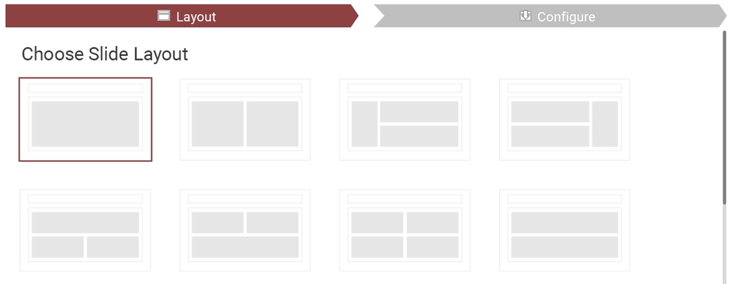 Figure 2: Slide Layout Selection