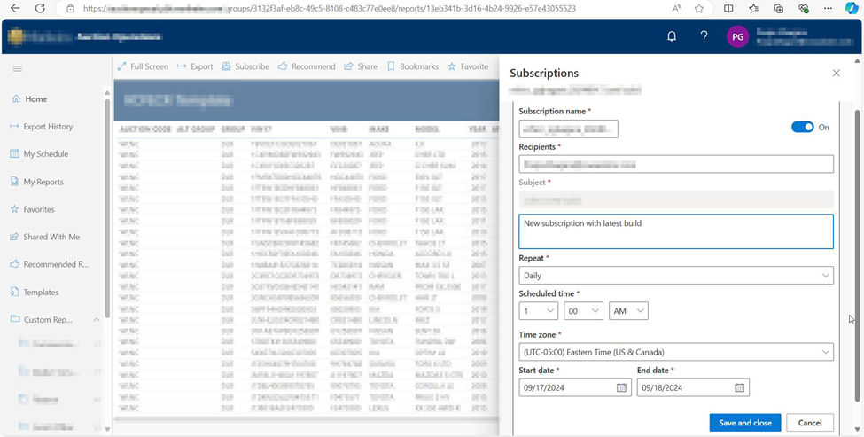 Figure 1: Creating a subscription