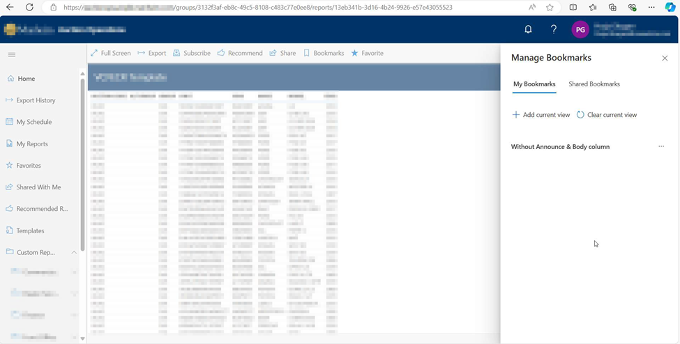 Figure 3: Managing/sharing bookmarks
