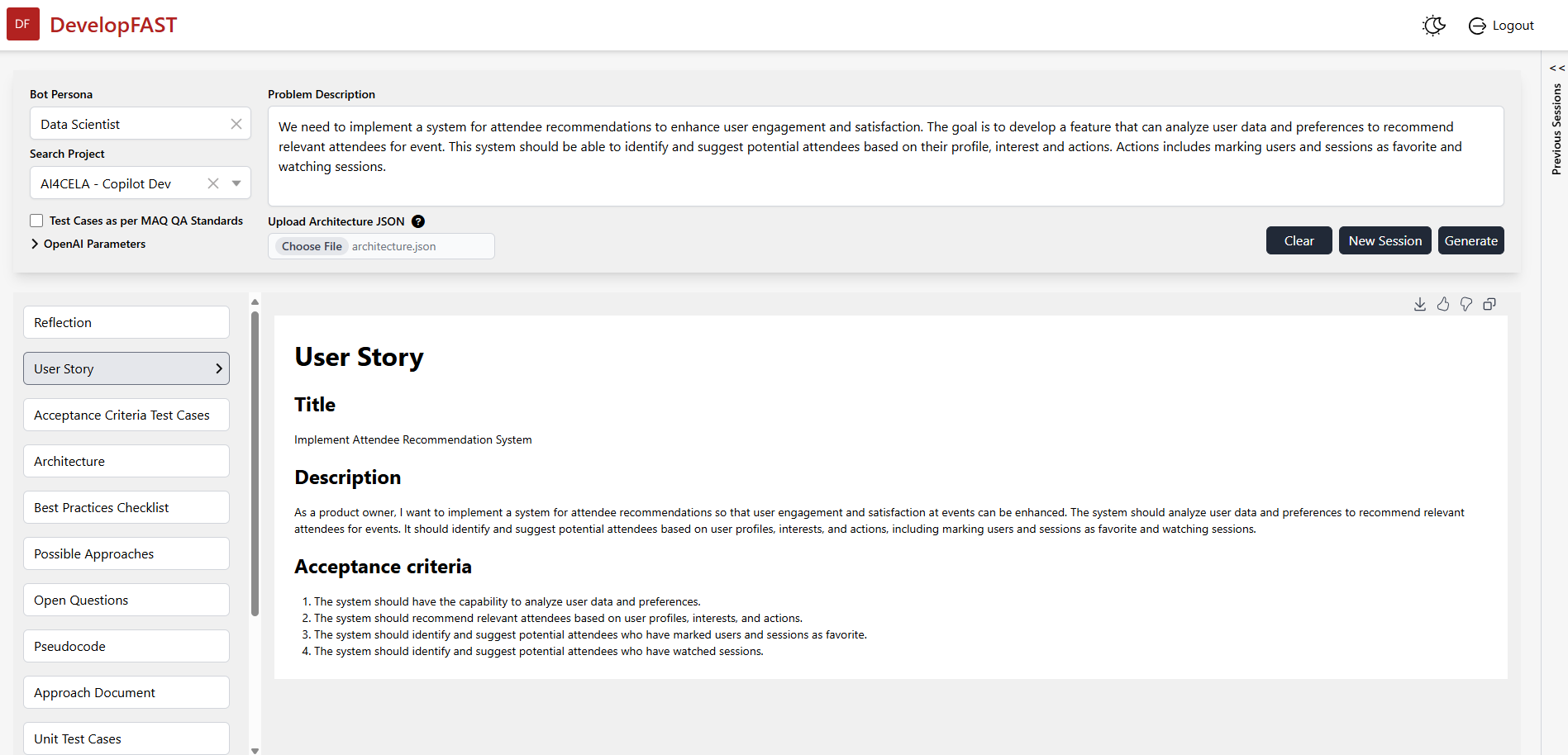 Figure 2: User Story